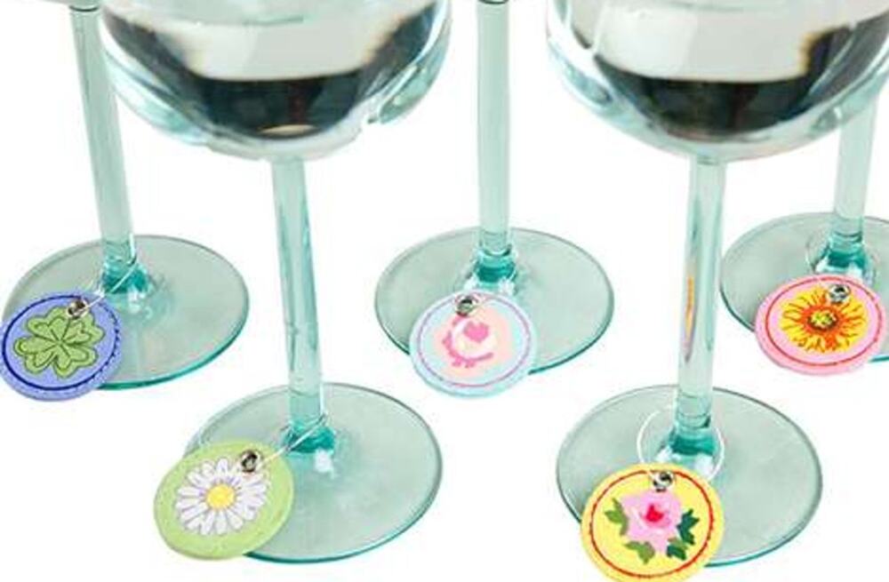 To The Market Garden Wine Glass Charms Drink Marker Charms - Set of 5 NEW